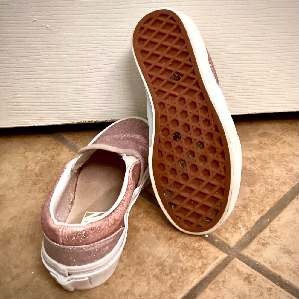 Glittery Pink Vans Shoes - Picture 4 of 10